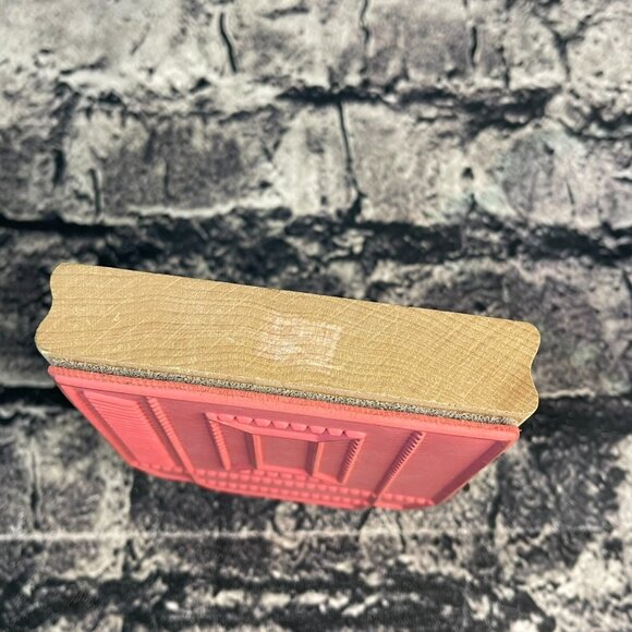 Art Gone Wild V1-1223 Large Box Template Rubber on Wood 2001 Ink Stamp 5"x4" - Picture 7 of 7